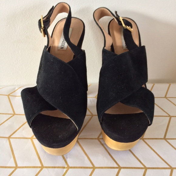 Steve Madden Maxinnee Leather/Wood Platform Sandal - 8.5 - Picture 2 of 8